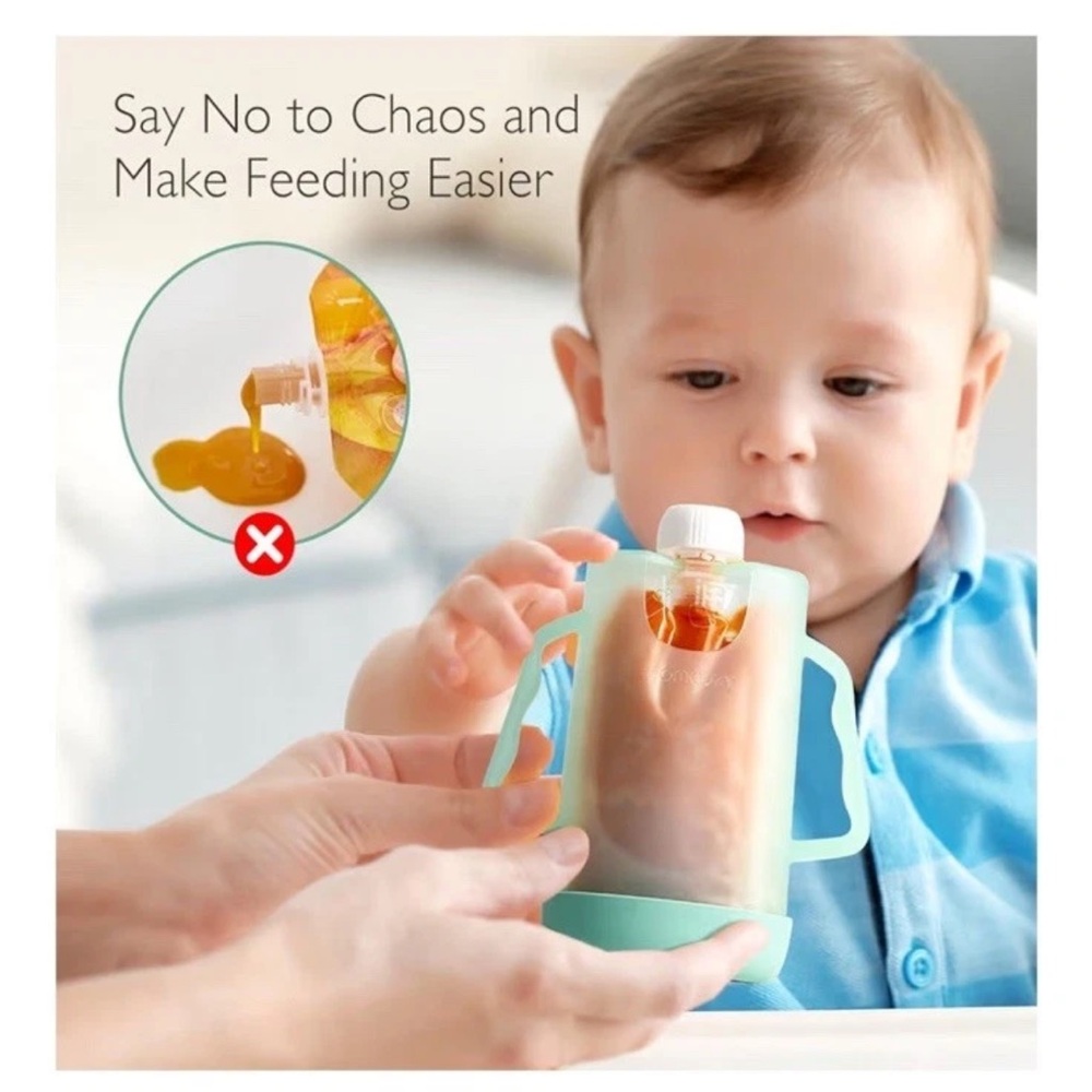 Momcozy Baby Food Pouch Holder No Squeeze Mess Free Self Feeding BPA Free - Picture 9 of 12